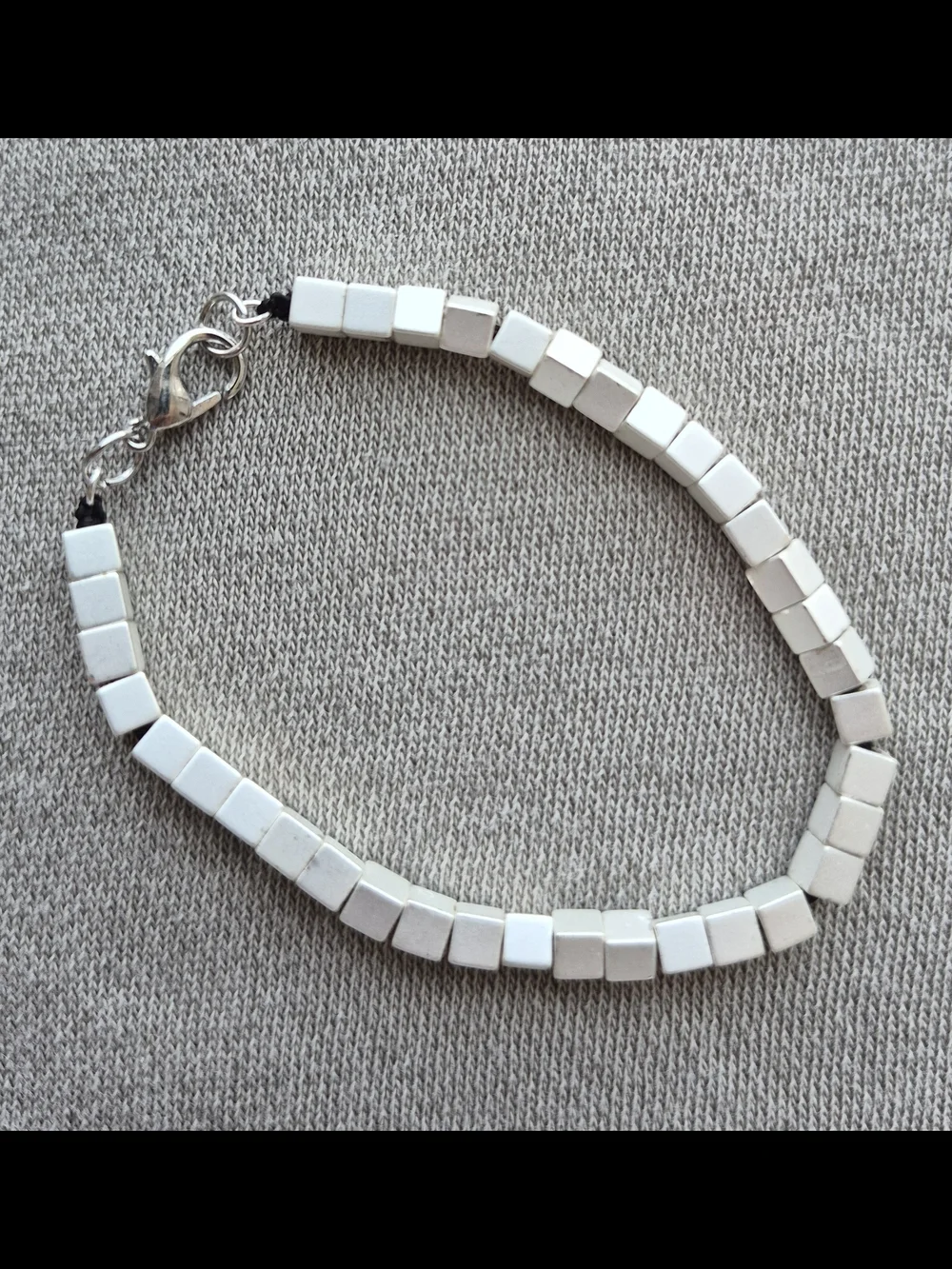 White Cube Bead Bracelet - Women Jewelry